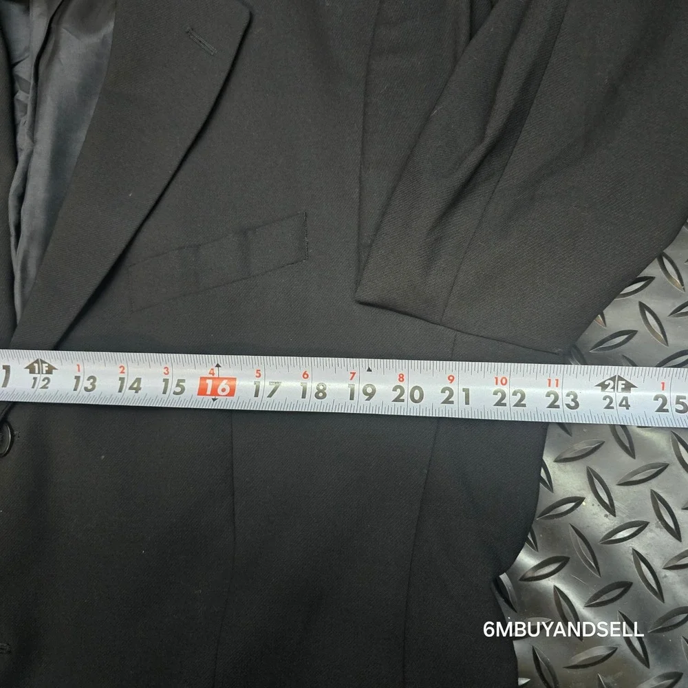Ralph Lauren Mens 44R Black Wool Blazer 3-Button Sport Coat Made in Canada 44 R